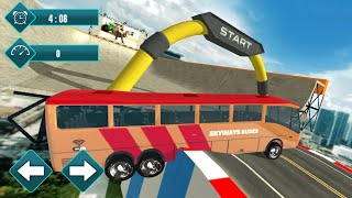 Impossible Bus Driving Simulator 3D Sky Tracks - Android Gameplay - Games for Android screenshot 5