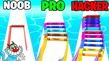 NOOB vs PRO vs HACKER | In Crayon Run | With Oggy And Jack | Rock Indian Gamer |