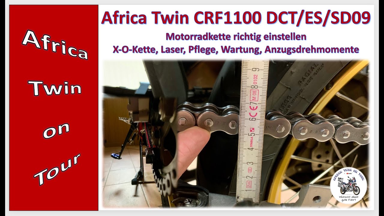 Africa Twin CRF1100 Adventure Sports DCT/ES/SD09/2022/Motorradkette richtig einstellen