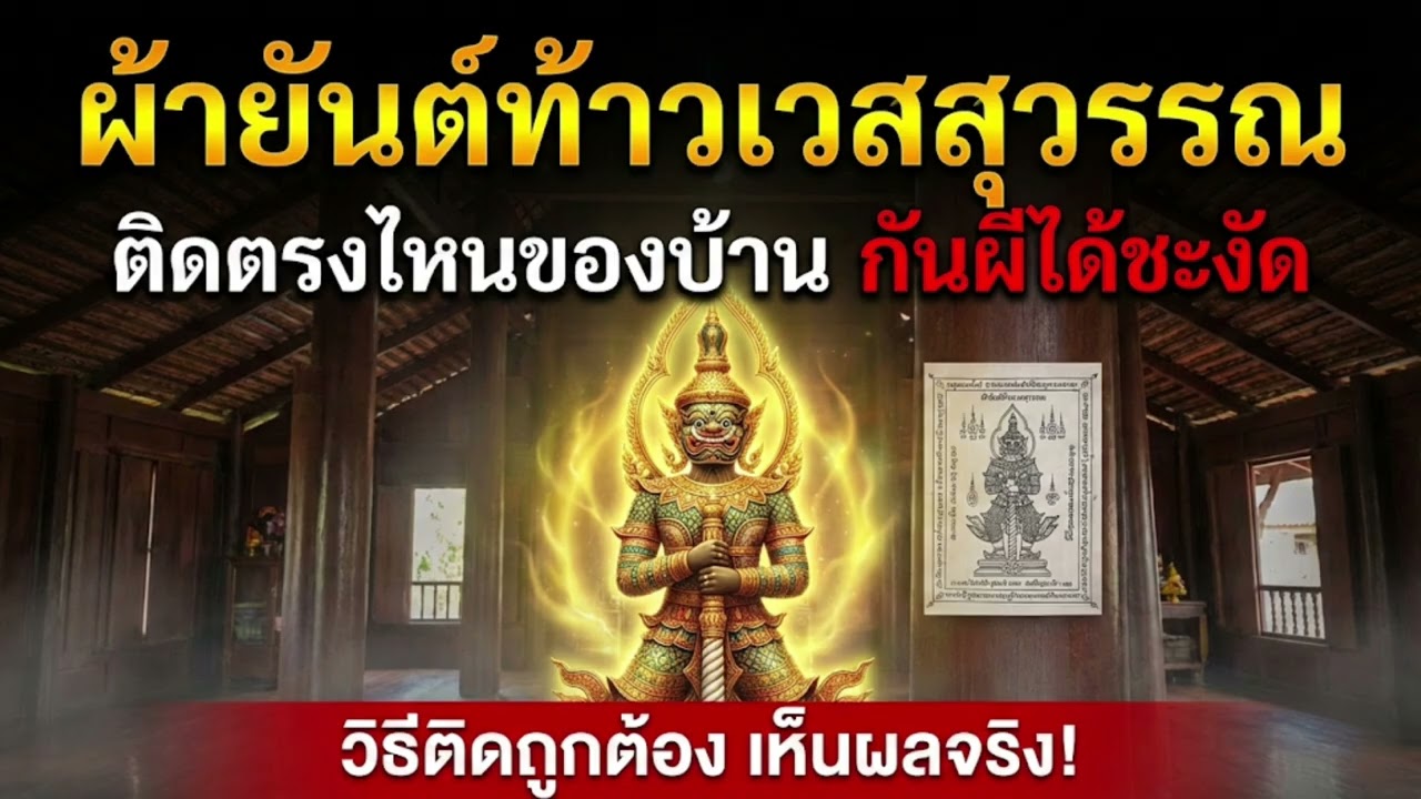 ผ้ายันต์ท้าวเวสสุวรรณ ติดตรงไหนของบ้าน กันผีได้ชะงัด