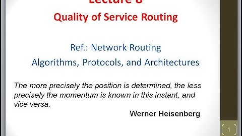 QoS Routing   Lecture 8