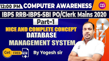Database Management System | IBPS PO/CLERK | SBI | IBPS RRB | Computer by Yogesh Sir