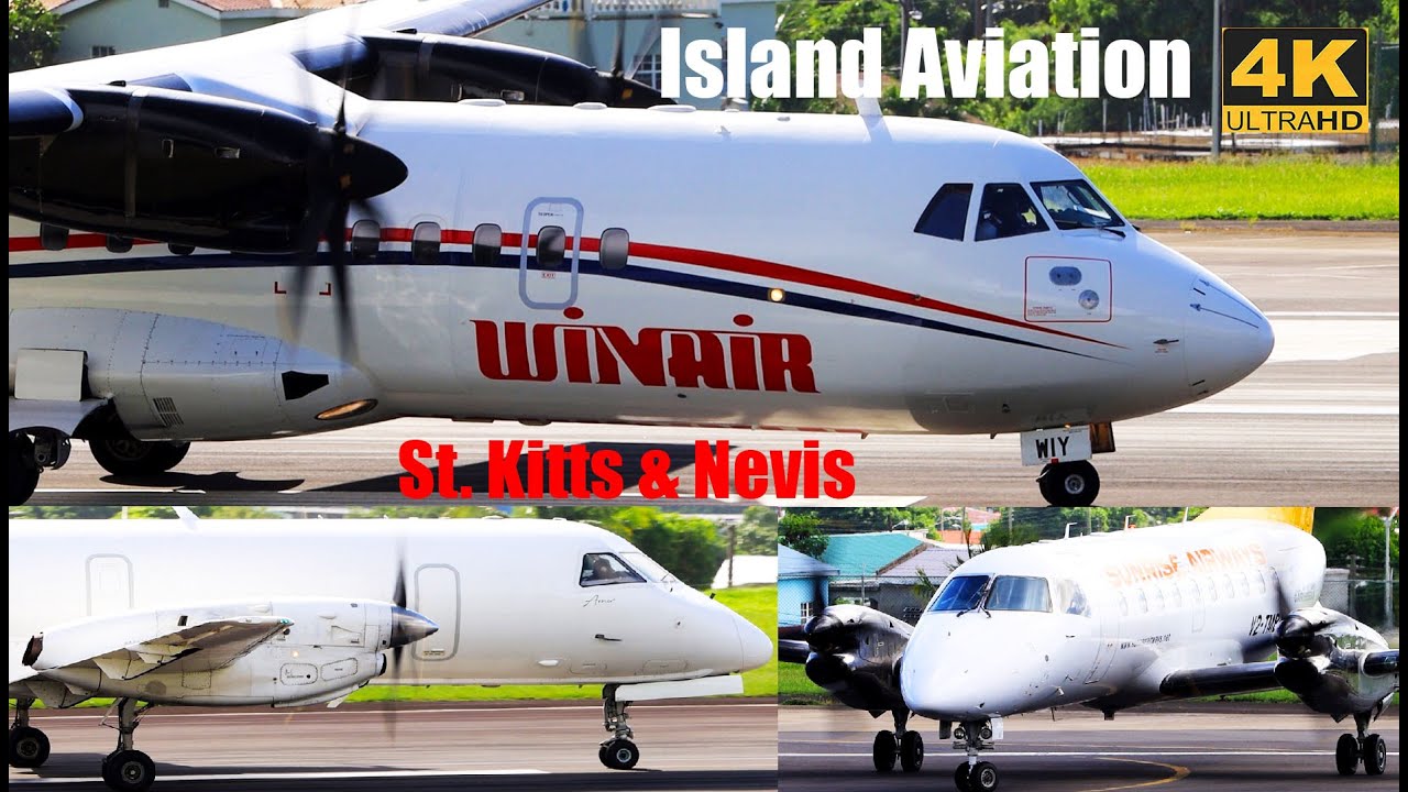 Pure Turboprop Action @ St. Kitts, Saab 340F, ATR 42-600, EMB 120, Cessna 402, BN2 Islander...