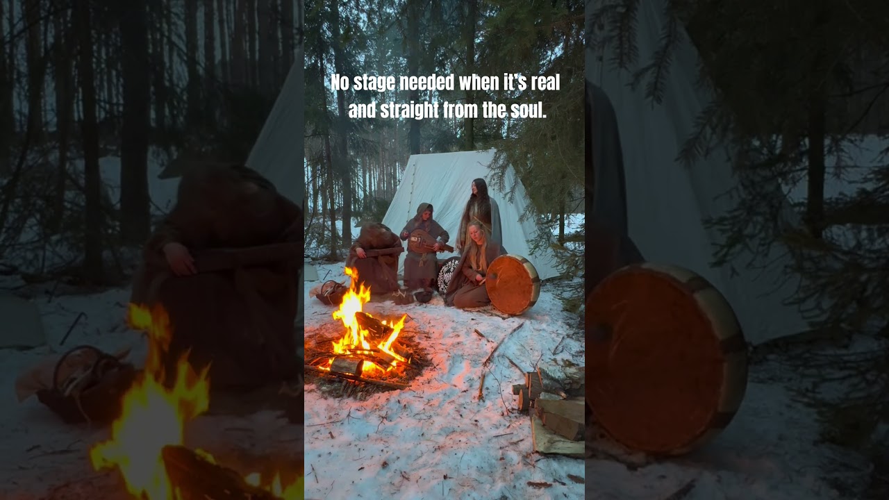 Slavic old folk song echos deep in the polish forest