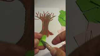 Meronce pohon🌳 dari kertas origami #diy #tree #origamicraft