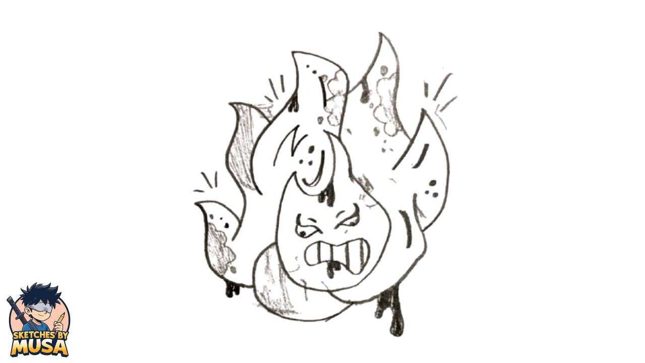 How to Draw Fire Flames Step by Step 🔥