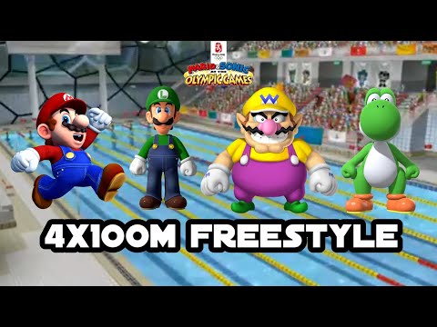 Mario Sonic At The Olympic Games 4x100m Freestyle 43 Team Mario