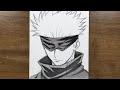 Drawing Gojo Satoru with Pencil | JJK Tutorial