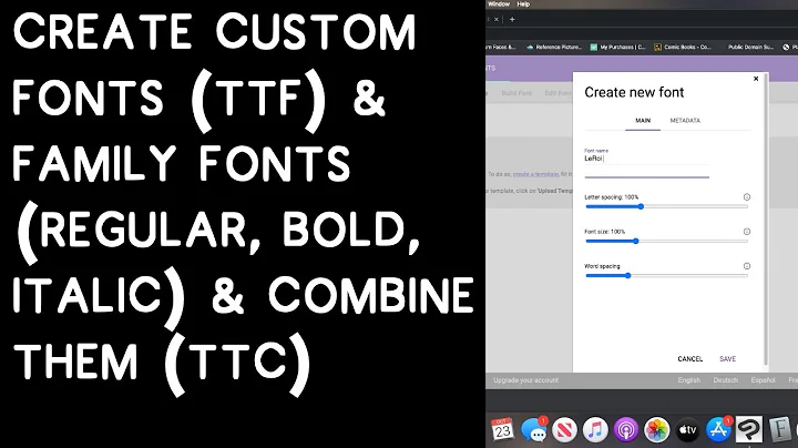 Create Fonts (ttf files) and Family Fonts (regular, bold, italic) and Combine them (ttc file)