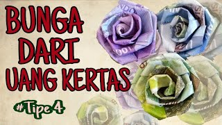 CARA MEMBUAT BUNGA DARI UANG KERTAS MAINAN (tipe 4) || MONEY FLOWER ORIGAMI || MONEY FLOWER