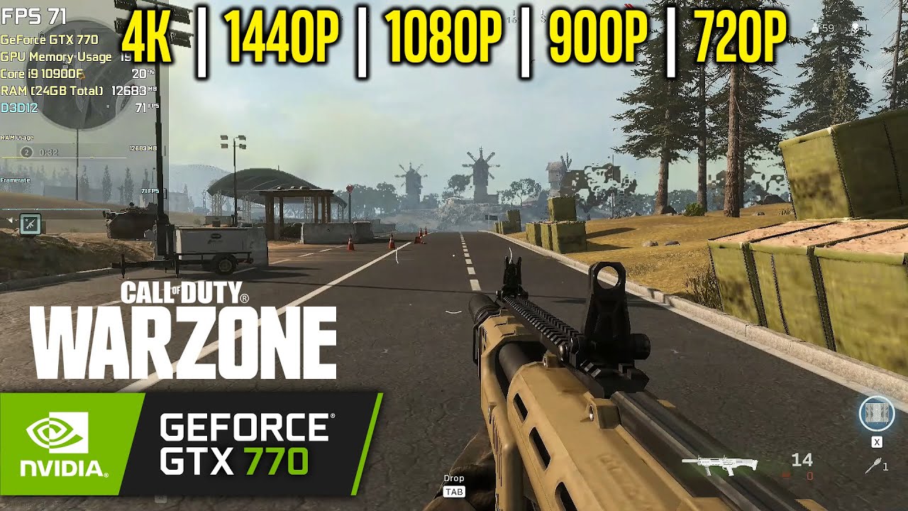 GTX 770 | COD Warzone - 4K, 1440p, 1080p, 900p, 720p - YouTube