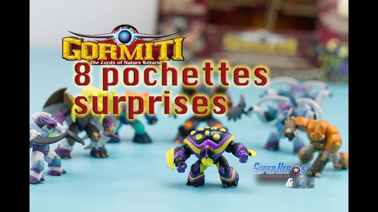 8 Pochettes Surprise de Gormiti Titanium Monstres Blind Bags Jouets Toy Super Héros et Compagnie