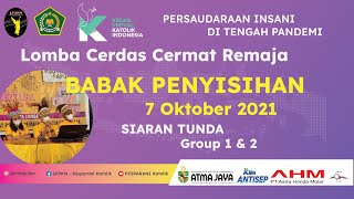 BABAK PENYISIHAN GRUP 1 & 2 - Lomba Cerdas Cermat Rohani Remaja - KVKI 2021 screenshot 3