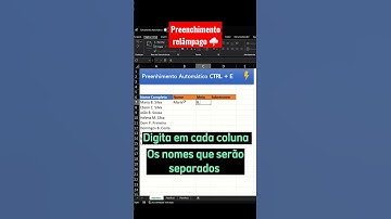 Preenchimento Relâmpago no Excel #shorts