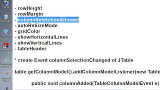05 Jtable, property of JTable Profile