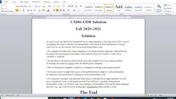 CS 606 GDB Solution Fall 2020-2021 Correct 100%
