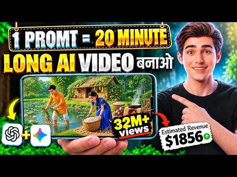 Long AI Video Kaise Banaye (20 Min) Using Just 1 Prompt🔥|| Ai Automation 2026