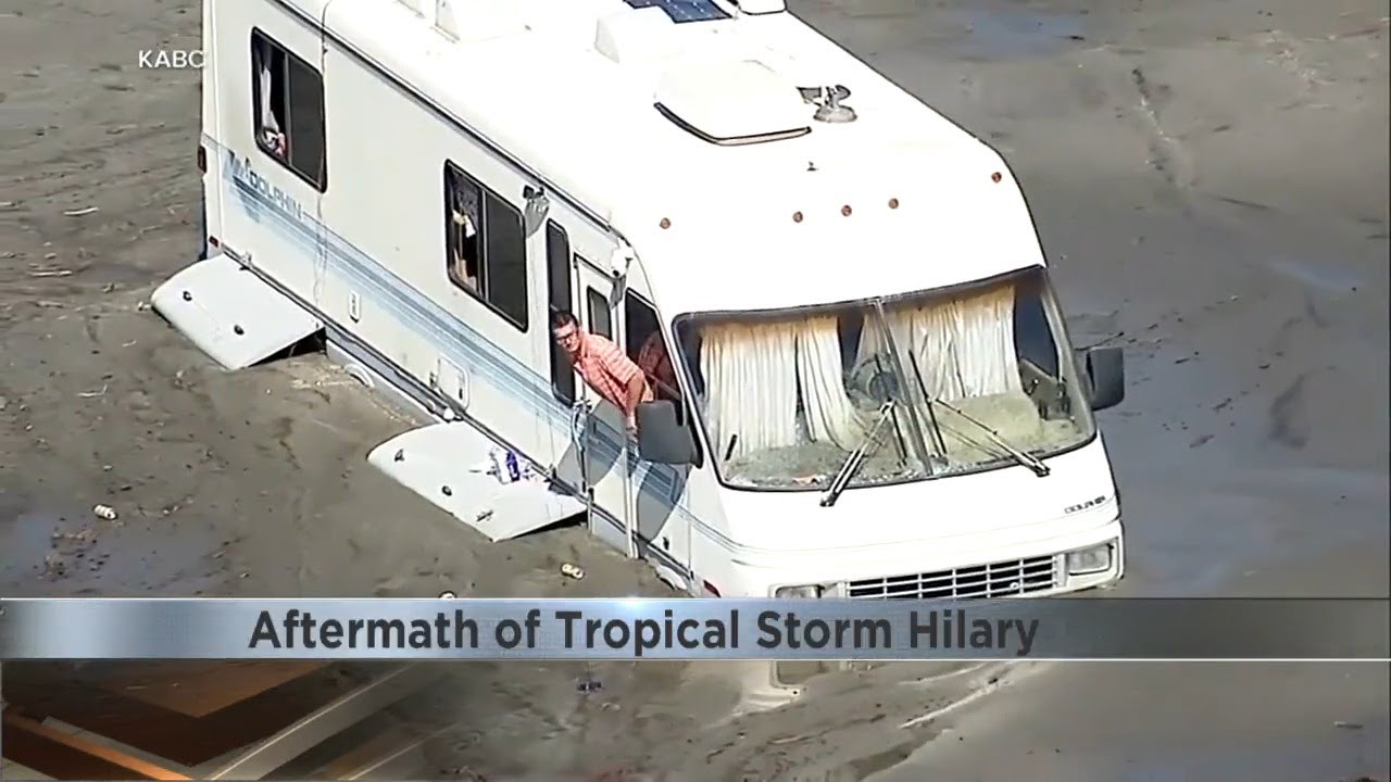 Aftermath of tropical storm Hilary