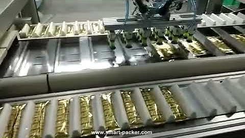 Robot hand type automatic powder liquid stick bag counting feeding conveyor line