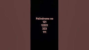 palindrome no