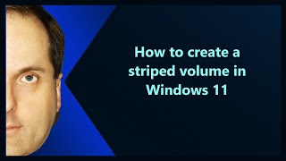 How to create a striped volume in Windows 11