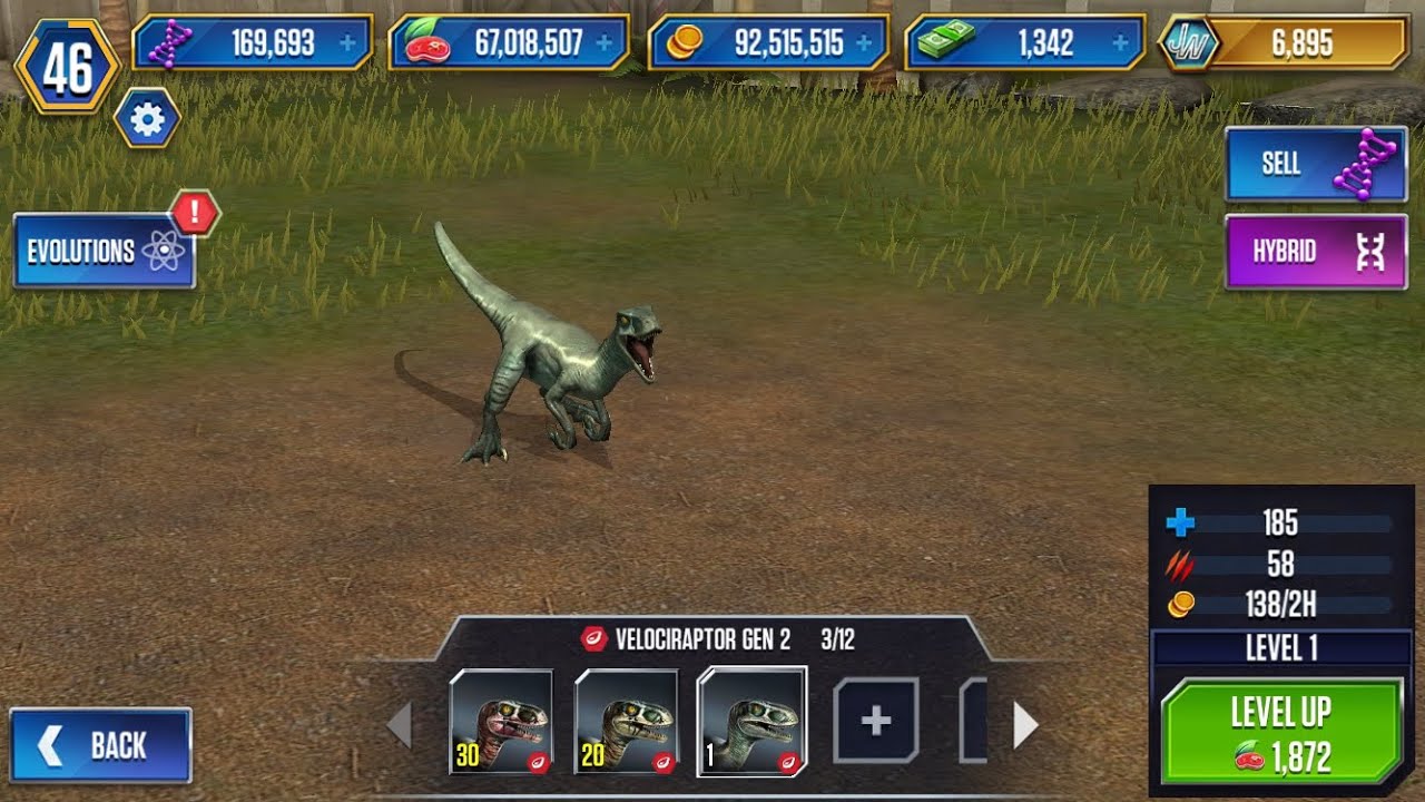 Velociraptor Gen 2 Pack Jurassic World The Game Youtube 