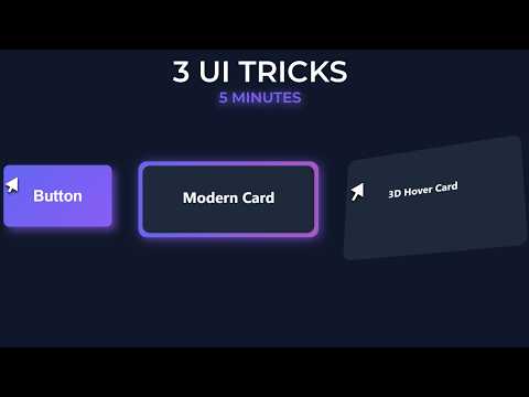 3 Modern UI Tricks in 2 Minutes (HTML, CSS & JavaScript)