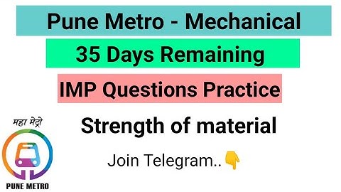 Pune Metro Mechanical - IMP MCQ