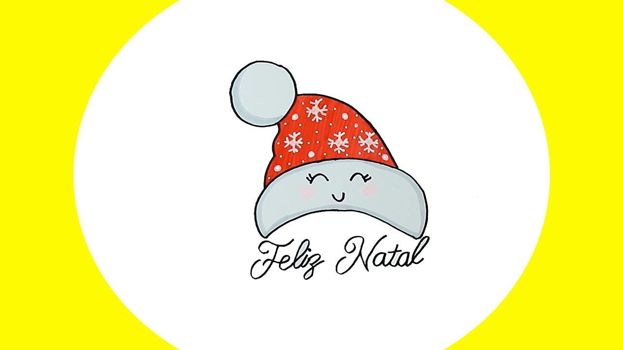 Como desenhar Cartão de Natal fofo ❤ Desenhos Kawaii - Desenho para Desenhar  