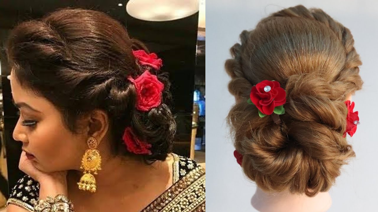 2 Quick & Easy Bubble Bun Hairstyles for saree || Simple Bridal hairstyle  for long hair (Tutorial) - YouTube