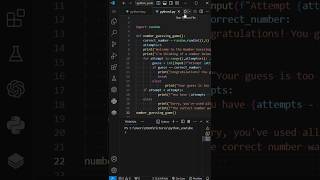 Number guess with python #shorts #coding #python