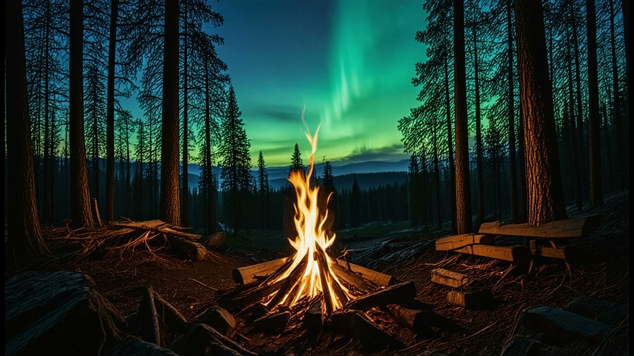 Amber Glow | Cozy Campfire & Forest Whispers 🌲🔥