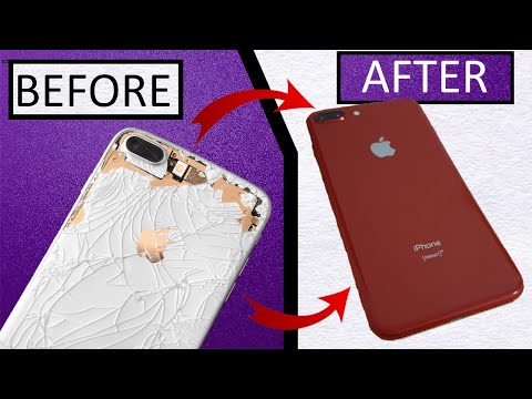 Transforming broken iPhone 8 Plus into Red edition, Dismantle repair TIME LAPSE!