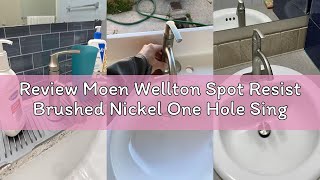 Review Moen Wellton Spot Resist Brushed Nickel One Hole Single-Handle Bathroom Faucet with Optional