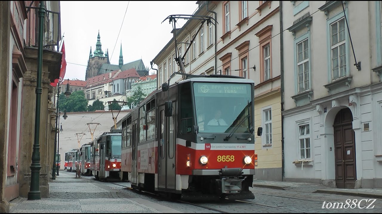 Rozlučkový průvod vozů T6A5 v Praze, 19.6.2021