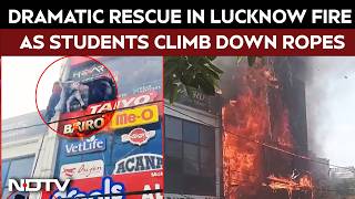 Lucknow Fire News:  Dramatic Rescue In Lucknow Fire As Students Climb Down Ropes screenshot 3