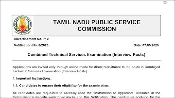 NOTIFICATION OUT | COMBINED TECHNICAL SERVICES EXAMINATION ( INTERVIEW POSTS ) | Suresh IAS Academy