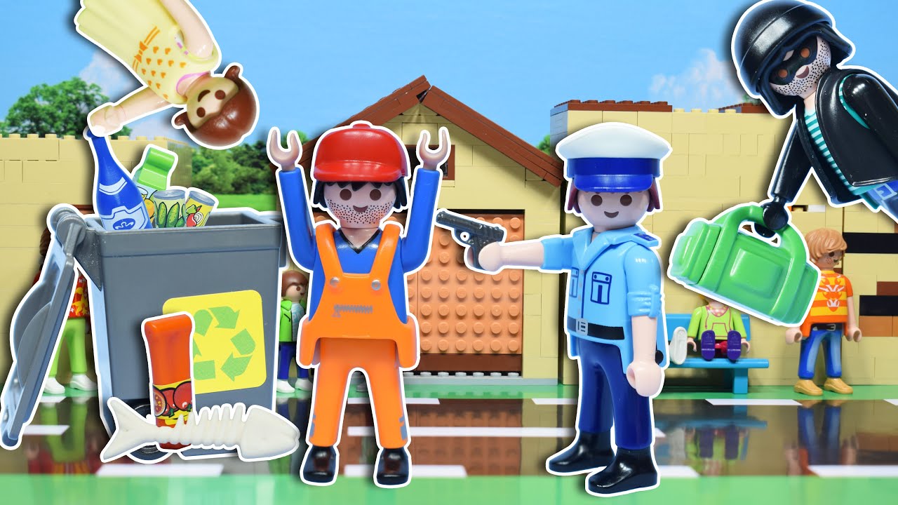 ظلطة الحرامي سرق الشنطة و البوليس قبض على عامل النضافة - عائلة ساندي - قصص اطفال