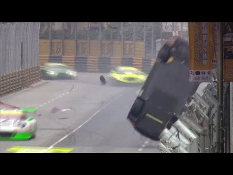 FIA GT World Cup 2016. Main Race Macau Grand Prix. Laurens Vanthoor Huge Crash Flip