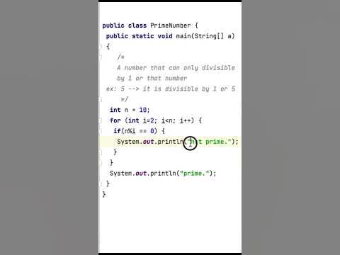 FIND GIVEN NUMBER IS PRIME OR NOT IN JAVA - YouTube