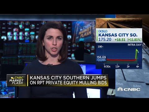 Kansas City Southern shares jump 11% on private equity bids