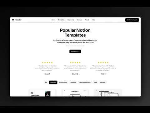 Creador – Notion Themed Framer Template for Digital Creators