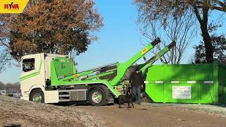 Efficient container transport with Scania and Hyva skiploader – Frijlink Milieu