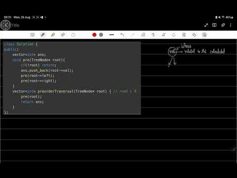 Leetcode | 144 | Binary Tree Preorder Traversal | Binary Tree | C++