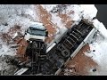 Avarija nuo Merkio tilto prie Merkinės 2017 01 15 Truck crash Lithuania
