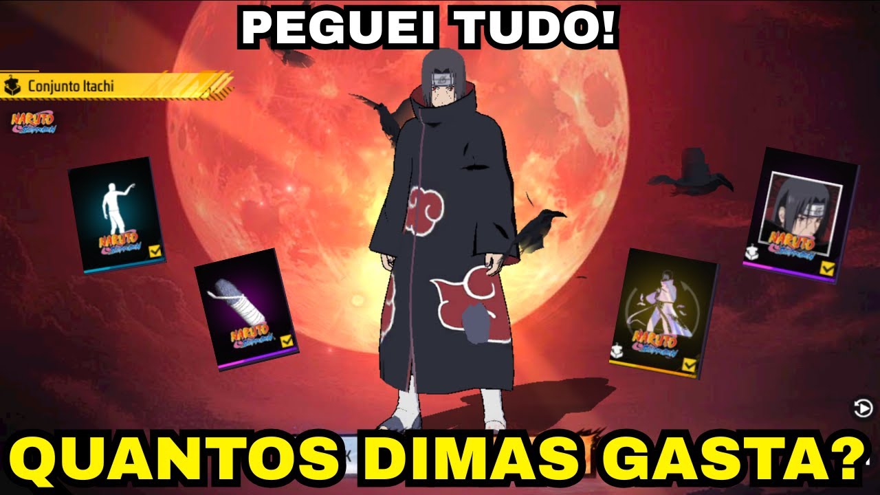 PEGUEI O ITACHI NO TORRE DE TOKENS FREE FIRE! QUANTOS DIMAS GASTA?