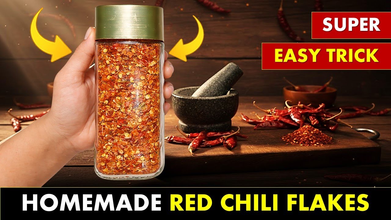 How to Make Red Chilli Flakes at Home | Homemade Red Chilli Flakes Recipe for Ramadan 