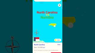 North Carolina VS Namibia!!Land size Comparison!!#country