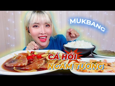 Video Mukbang | Ăn cá hồi ngâm tương với cơm trắng - youtube