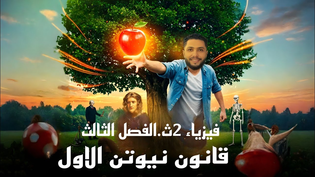 فيزياء 2ث . الفصل الثالث. شرح قانون نيوتن الاول والحل عليه. أ/عبدالله محمد 